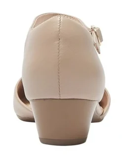 Easy Steps Sequel Heeled Shoes in Nude Leather