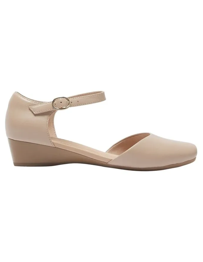 Easy Steps Sequel Heeled Shoes in Nude Leather
