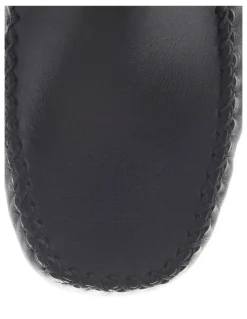 Easy Steps Sicily Flat Shoes in Black Leather