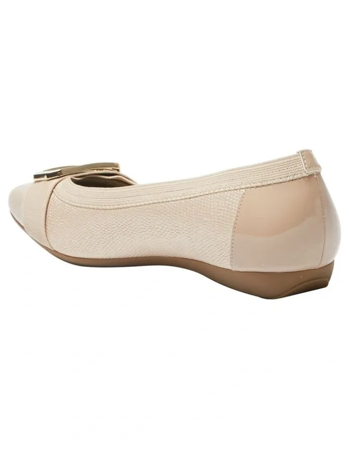 Easy Steps Tamsin Flat Shoes in Nude Patent/Print