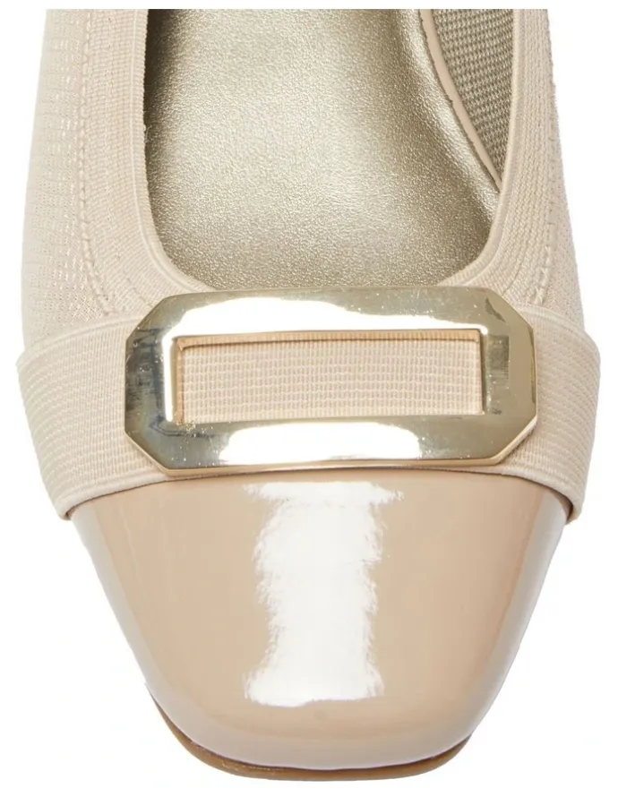 Easy Steps Tamsin Flat Shoes in Nude Patent/Print