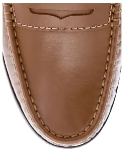 Easy Steps Tudor Flat Shoes in Cognac Leather