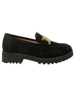 Easy Steps Valley Flat Suede Loafers in Black