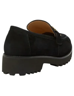 Easy Steps Valley Flat Suede Loafers in Black