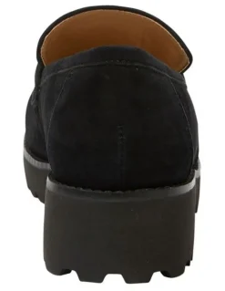 Easy Steps Valley Flat Suede Loafers in Black