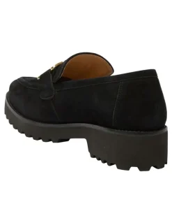 Easy Steps Valley Flat Suede Loafers in Black