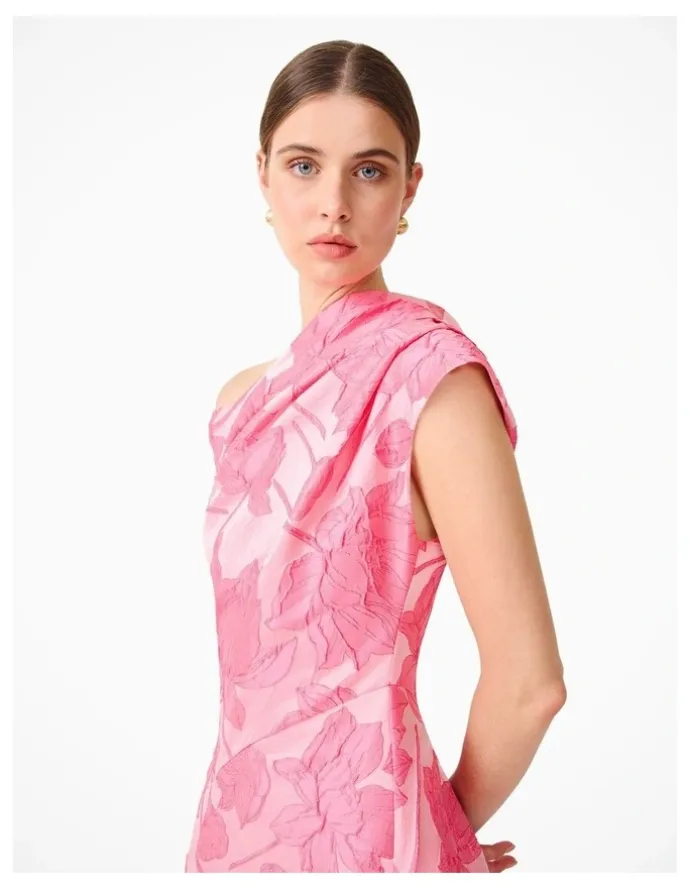 Elliatt Dionne Asymmetrical Gown in Pink
