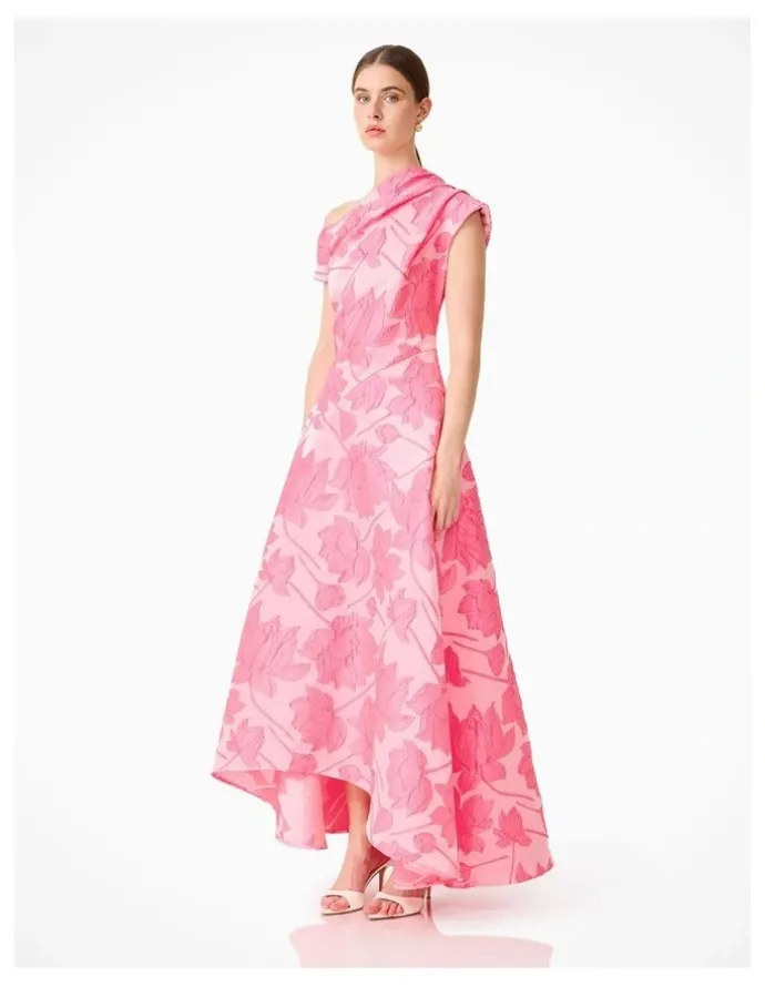 Elliatt Dionne Asymmetrical Gown in Pink