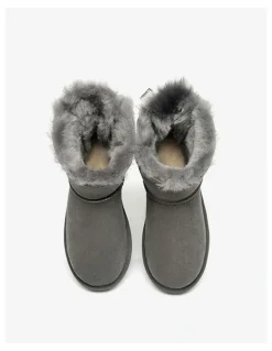 Ever AU Mini Back Bow Boots in Grey