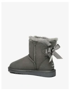 Ever AU Mini Back Bow Boots in Grey