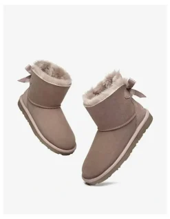 Ever AU Mini Back Bow Boots in Dawn Pink