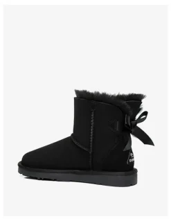 Ever AU Mini Back Bow Boots in Black