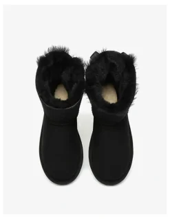 Ever AU Mini Back Bow Boots in Black