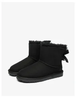 Ever AU Mini Back Bow Boots in Black