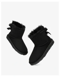 Ever AU Mini Back Bow Boots in Black