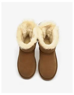 Ever AU Mini Back Bow Boots in Chestnut