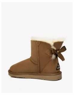 Ever AU Mini Back Bow Boots in Chestnut