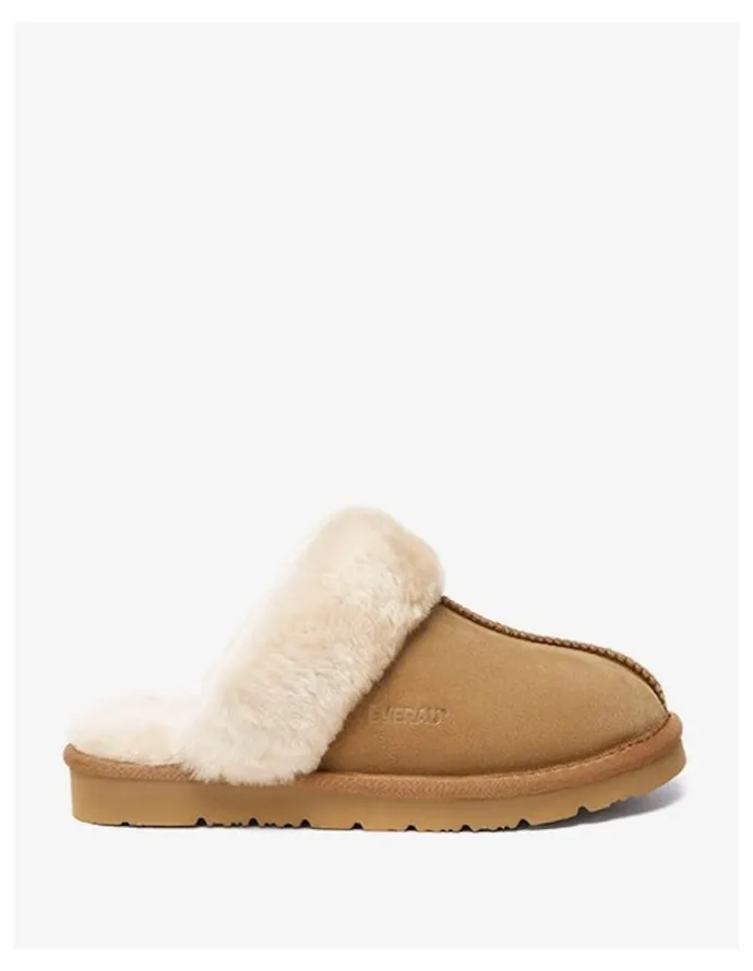 Ever AU Muffin Slipper Suede in Chestnut