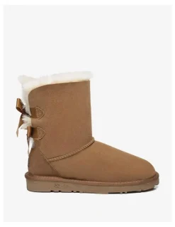 Ever AU Short Back Bow Boots in Chestnut