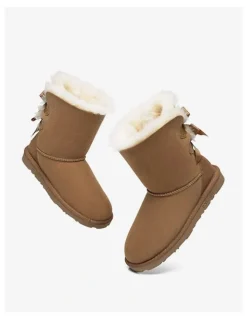 Ever AU Short Back Bow Boots in Chestnut