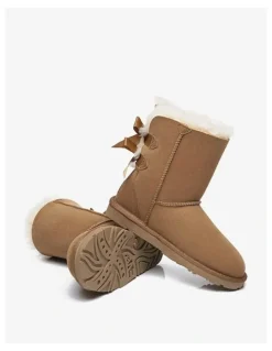 Ever AU Short Back Bow Boots in Chestnut