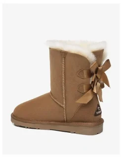 Ever AU Short Back Bow Boots in Chestnut