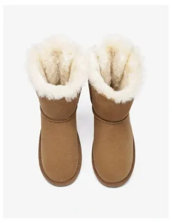 Ever AU Short Back Bow Boots in Chestnut