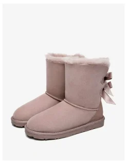 Ever AU Short Back Bow Boots in Dawn Pink