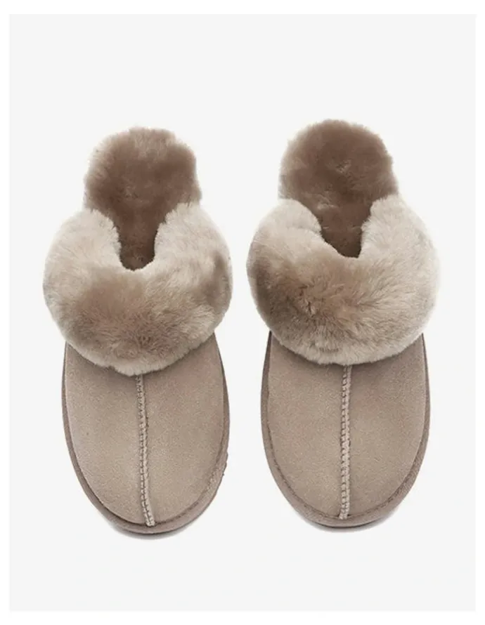 Ever AU Muffin Slipper Suede in Brown