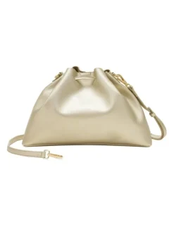 Every Other DRAWSTRING SHOULDER CROSS BODY IN GOLD