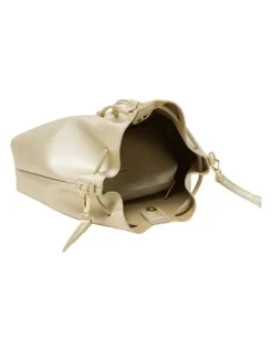 Every Other DRAWSTRING SHOULDER CROSS BODY IN GOLD