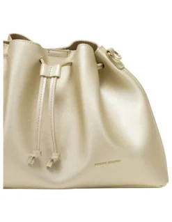 Every Other DRAWSTRING SHOULDER CROSS BODY IN GOLD