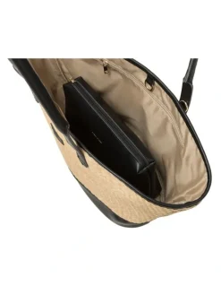 Every Other LARGE STRAW TOTE IN NATURAL STRAW WITH BLACK TRIM