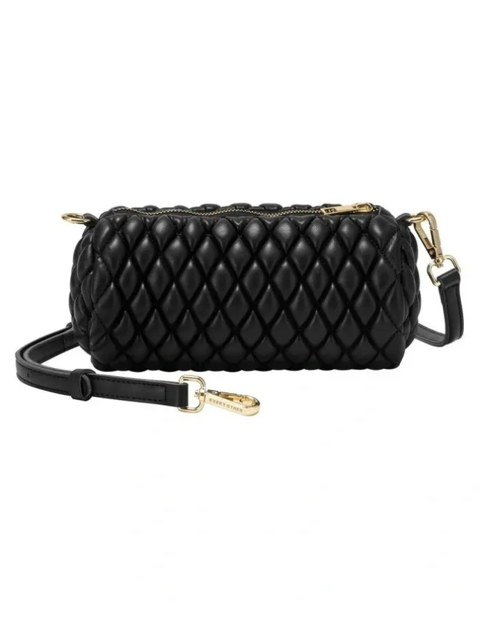 Every Other QUILTED BARREL BAG IN BLACK