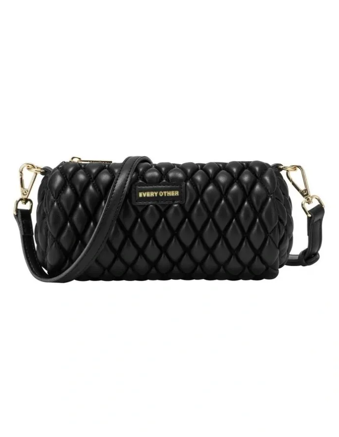 Every Other QUILTED BARREL BAG IN BLACK