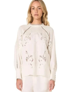 Fate & Becker Aven Embroidered Blouse in White