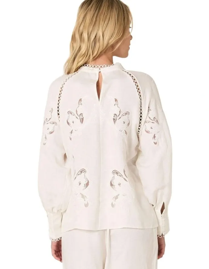 Fate & Becker Aven Embroidered Blouse in White