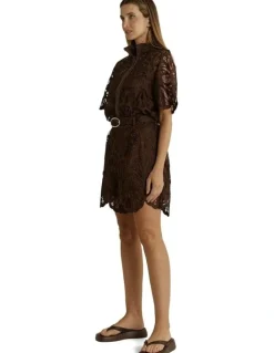 Fate & Becker Elara Broderie Short in Chocolate