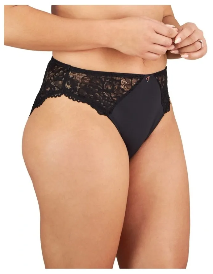 Fayreform Laurel High Cut Brief in Black