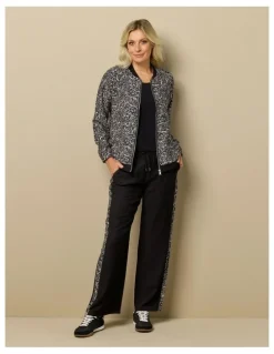 Fella Hamilton Bellini Print Zip Up Jacket in Black