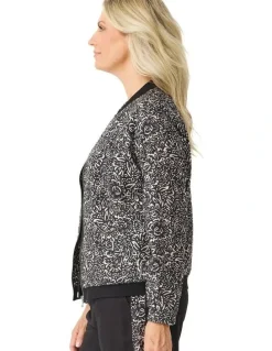 Fella Hamilton Bellini Print Zip Up Jacket in Black