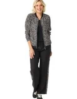 Fella Hamilton Bellini Print Zip Up Jacket in Black