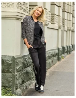 Fella Hamilton Bellini Print Zip Up Jacket in Black
