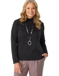 Fella Hamilton Essential Long Sleeve Skivvy Top in Black