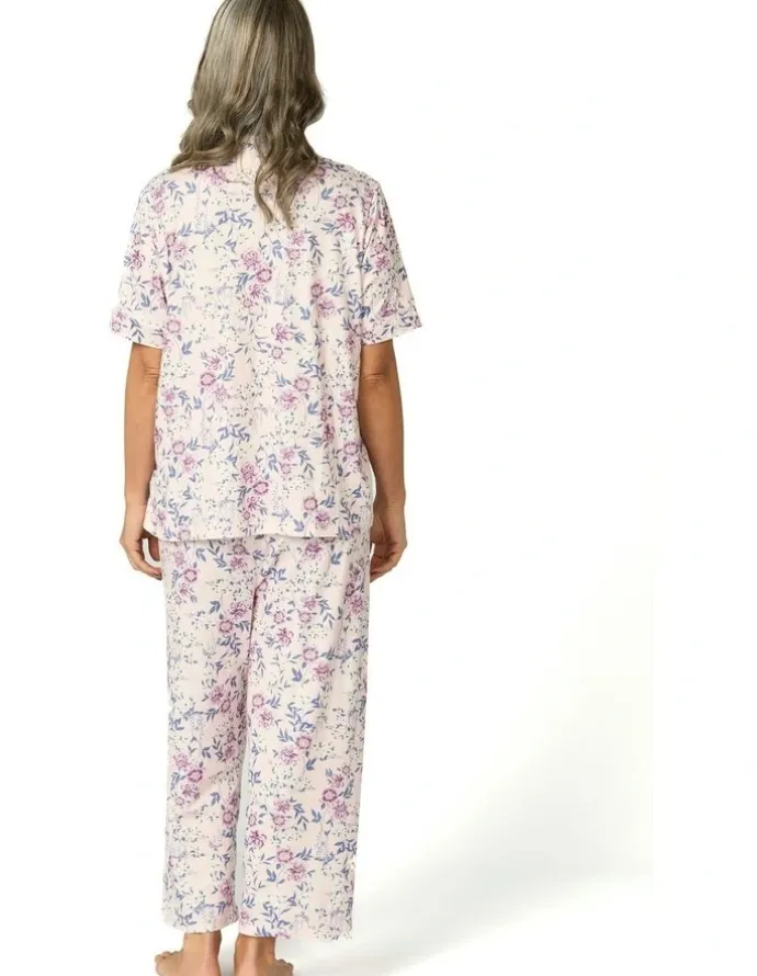 Fella Hamilton Loretta Short Sleeve Crop Pant Pj Set in Multi