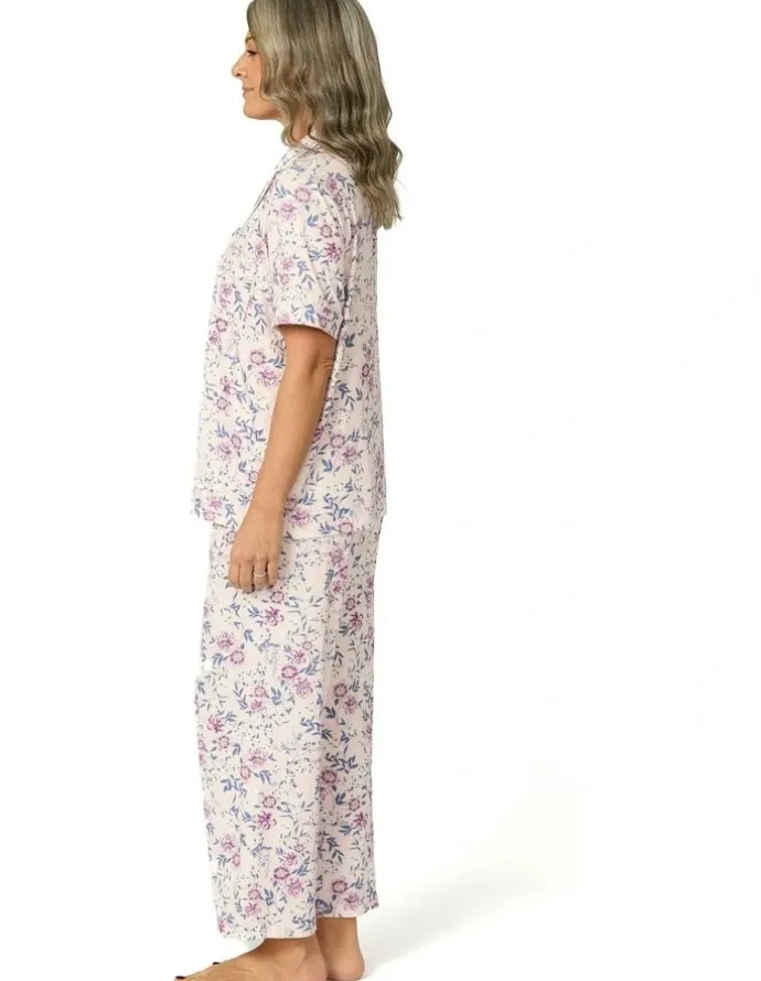 Fella Hamilton Loretta Short Sleeve Crop Pant Pj Set in Multi