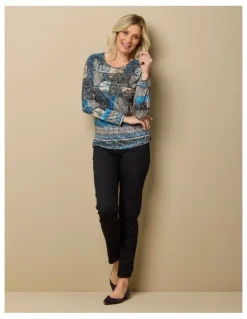 Fella Hamilton Raquel Long Sleeve Burnout Top