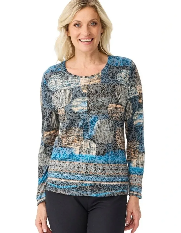 Fella Hamilton Raquel Long Sleeve Burnout Top