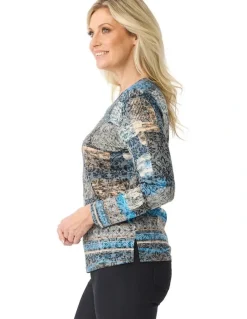 Fella Hamilton Raquel Long Sleeve Burnout Top