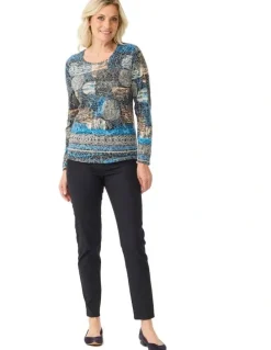 Fella Hamilton Raquel Long Sleeve Burnout Top